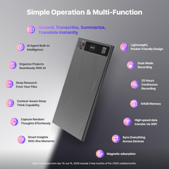 TicNote AI Voice Recorder with 1-Year Pro Plan Included